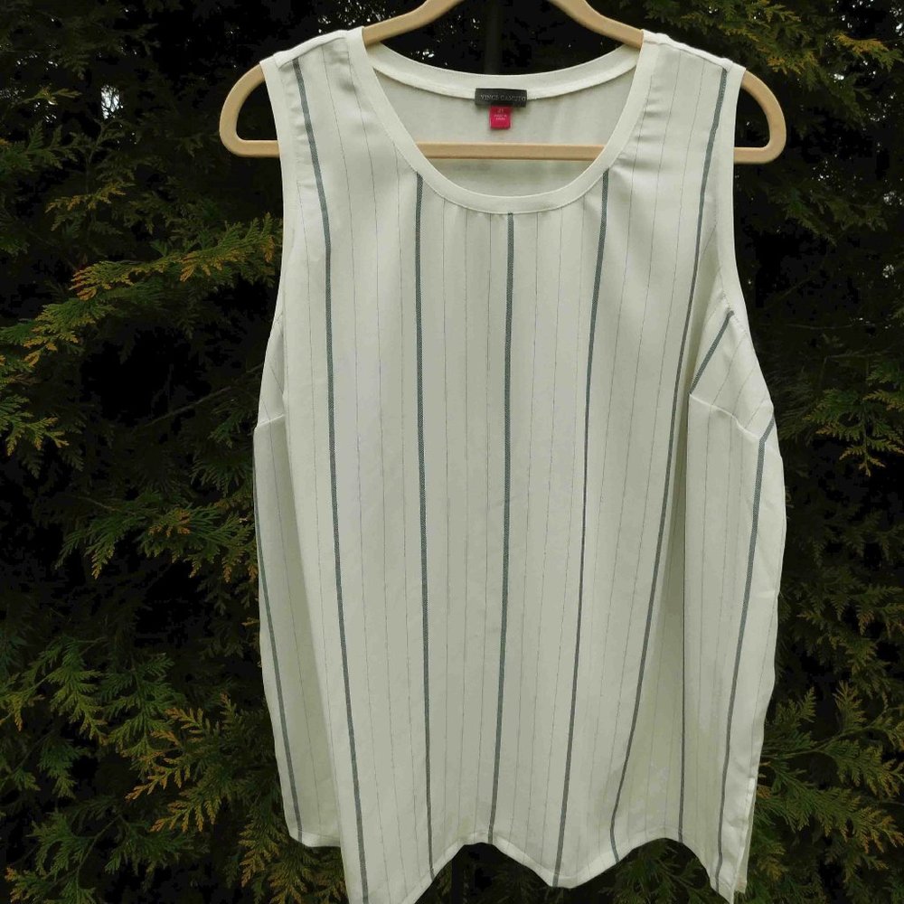 Vince Camuto 2x Sportswear Mixed Media Shell NWT